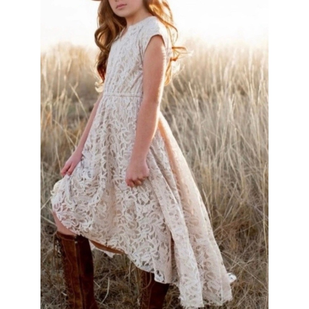 *NEW*Joyfolie Mia Joy Size 3 Hadley Dress Turtledove Lace High-Low NWT 72001324